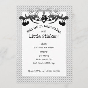 Skunk Little Stinker Baby Shower Inbjudningar