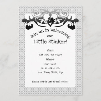 Skunk Little Stinker Baby Shower Inbjudningar