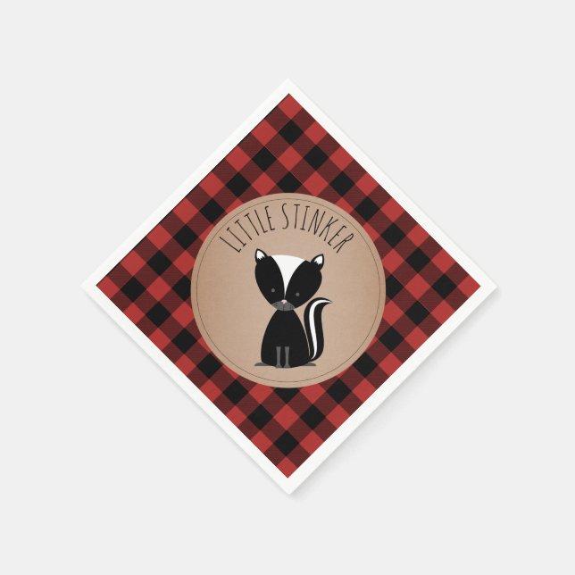 Skunk Lumberjack Play Baby Shower Napkins Pappersservett (Hörn)
