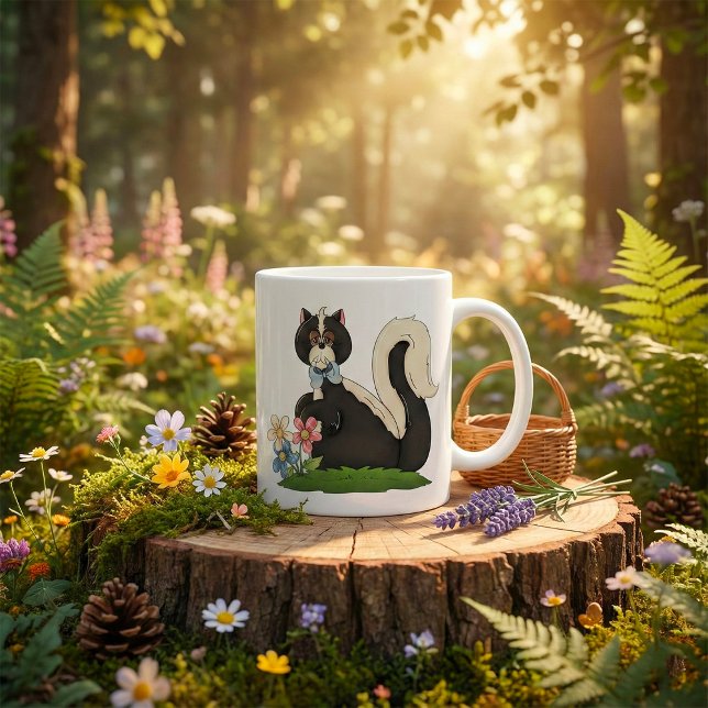 Skunk med blommor kaffemugg (Skapare uppladdad)