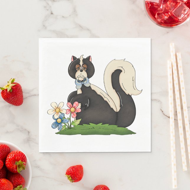 Skunk Med Blommor Pappersservett (Skapare uppladdad)
