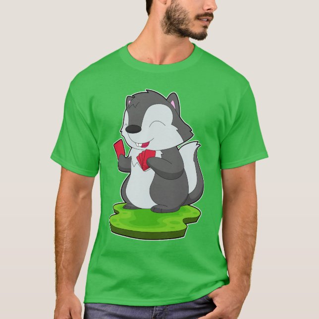 Skunk Poker-kort T Shirt (Framsida)