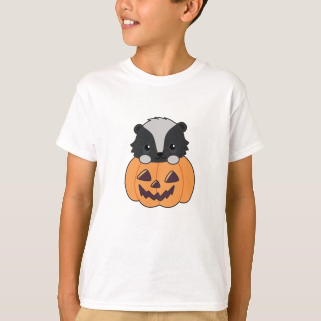 Skunk Pumpkin Cute Skunks Happy halloween T Shirt (Framsida)