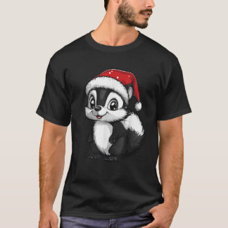 Skunk Santa Hat Julafton Boys Girls Kids Skunk Äls T Shirt