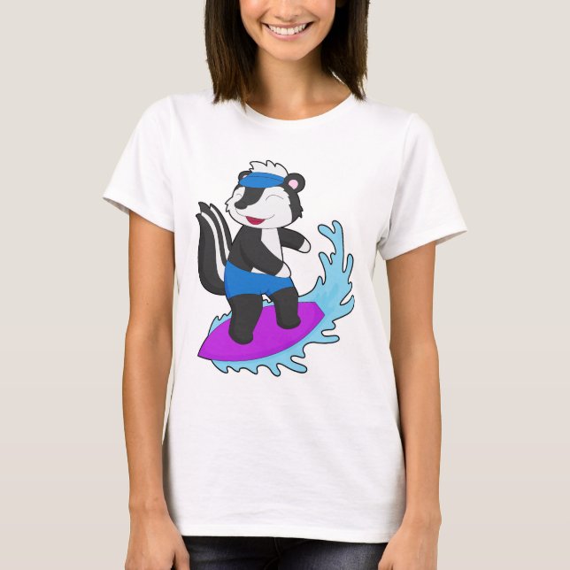 Skunk Surfing Surfbräda Sommar T Shirt (Framsida)