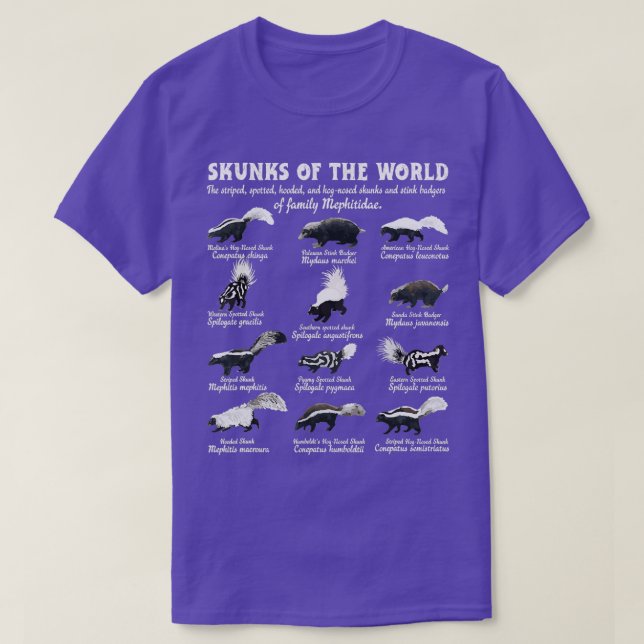 Skunk Svan Skunks of World Mephitidae Skunk Wh T Shirt (Design framsida)