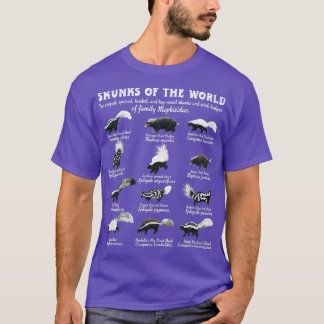Skunk Svan Skunks of World Mephitidae Skunk Wh T Shirt
