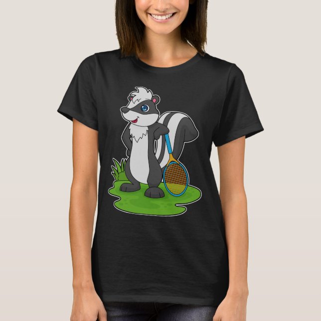 Skunk Tennis Player Tennis T Shirt (Framsida)