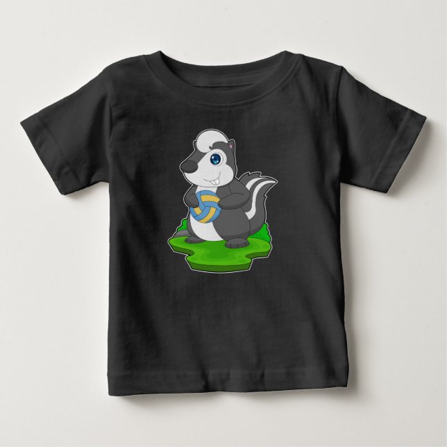 Skunk Volleybollspelare Volleyboll T Shirt (Framsida)