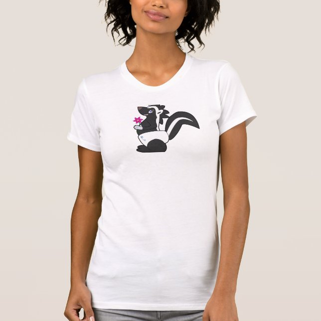Skunkdude dam T-tröja - rosa T-shirt (Framsida)