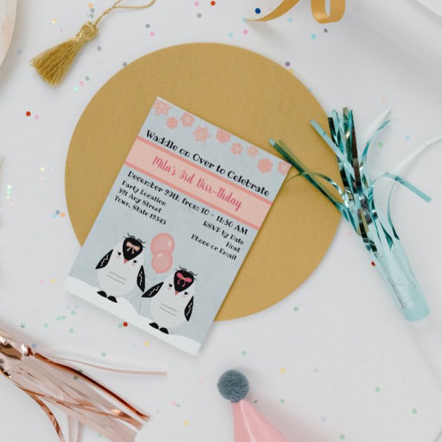 Skunkpinguinens födelsedagsinbjudan inbjudningar (Skapare uppladdad)