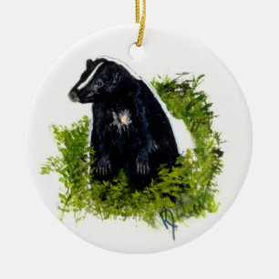 Skunkprydnad Julgransprydnad Keramik
