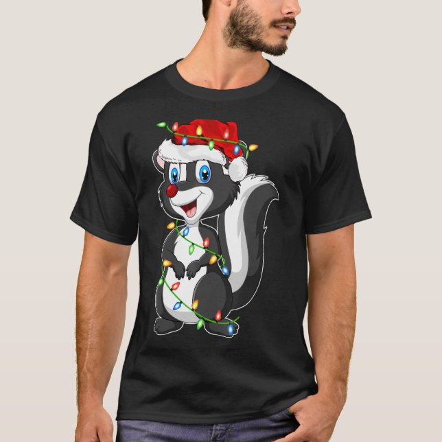 Skunks Animal Lover Julafton Santa Hat Skunks Chri T Shirt (Framsida)