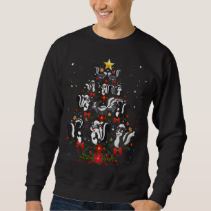 Skunks Julafton Träd Gift Santa Hat Skunks jul Lång Ärmad Tröja
