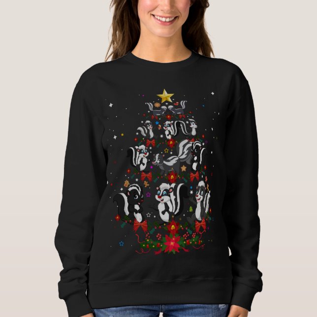 Skunks Julafton Träd Gift Santa Hat Skunks jul T Shirt (Framsida)