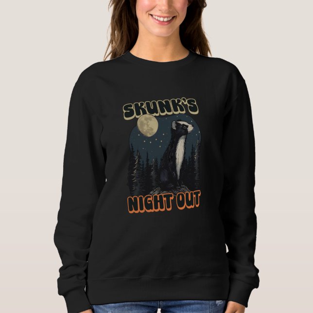 Skunk's Night Out Design Skunk T Shirt (Framsida)