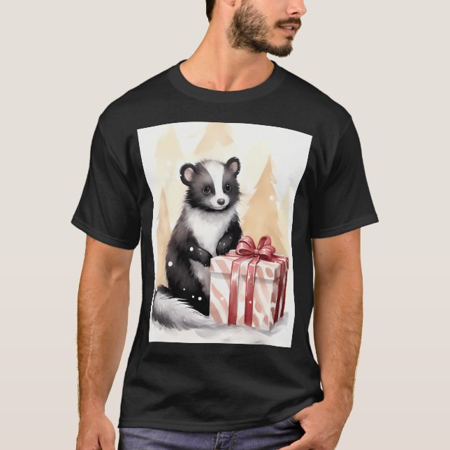 Skunks Snowy Surprise T Shirt (Framsida)