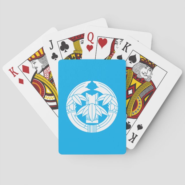 Skuren bambu i omfattande bambulöv casinokort (Baksidan)