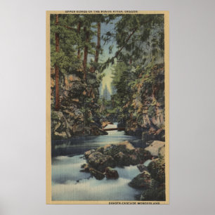 Skurk- flod, Oregon - övreklyftan beskådar av Poster