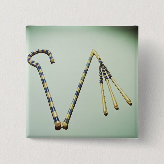 Skurk och flail, från graven av Tutankhamun Knapp (Framsida)