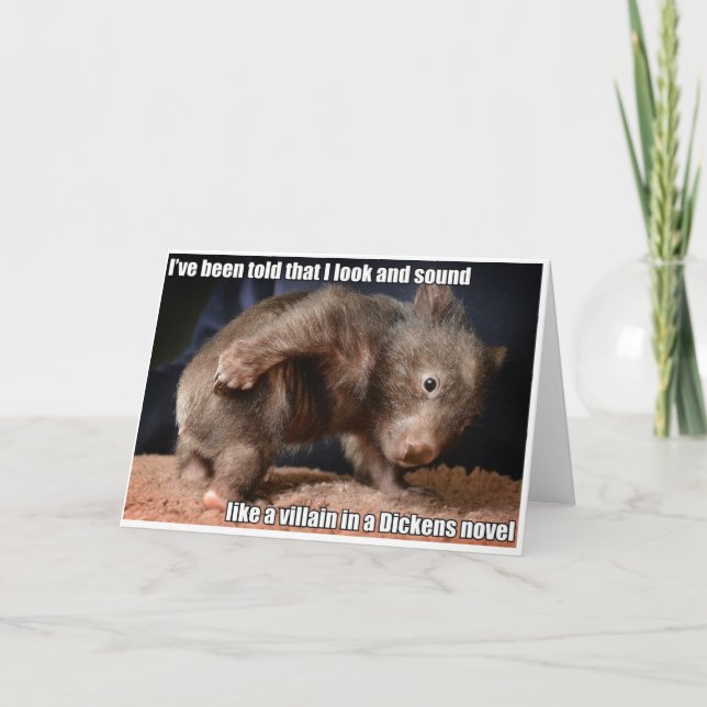 Skurkaktigt Wombat hälsningkort Kort (Framsida)