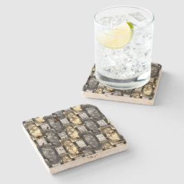 Skurna och färgade grå gyllene rektangulära bitar stenunderlägg