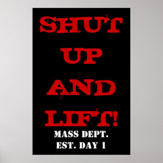SKUTA UPP OCH HISS! Viktningsövning Poster