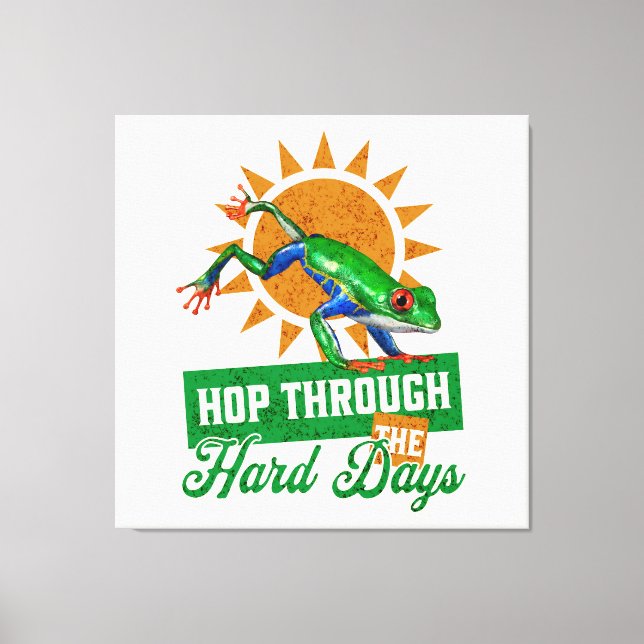 Skutt genom de svåra dagarna Amazon Träd Frog Canvastryck (Framsida)