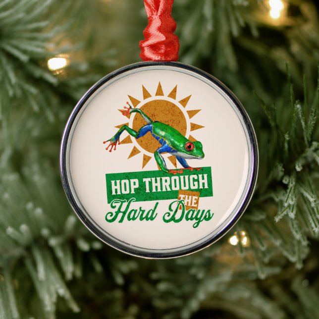 Skutt genom de svåra dagarna Amazon Träd Frog Julgransprydnad Metall (Träd)