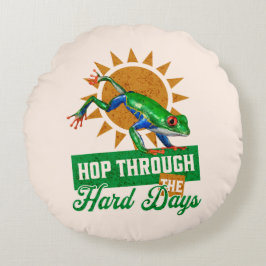 Skutt genom de svåra dagarna Amazon Träd Frog Rund Kudde