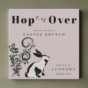 Skutt över den moderna Bunny Påsk Brunch Inbjudningar