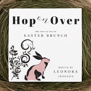 Skutt över den moderna Bunny Påsk Brunch Inbjudningar