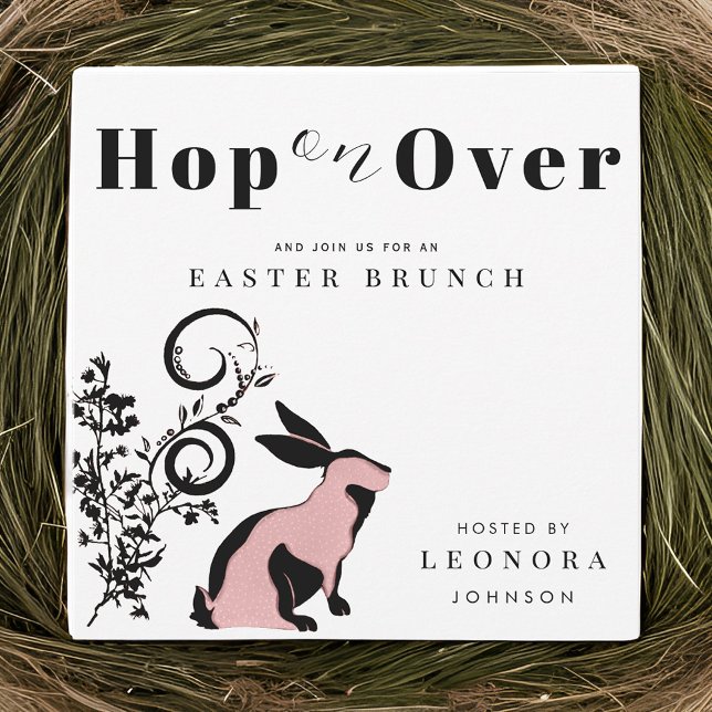 Skutt över den moderna Bunny Påsk Brunch Inbjudningar (Skapare uppladdad)
