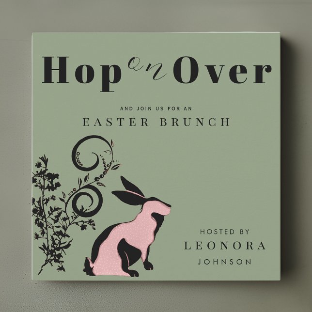Skutt över den moderna Bunny Påsk Brunch Inbjudningar (Skapare uppladdad)
