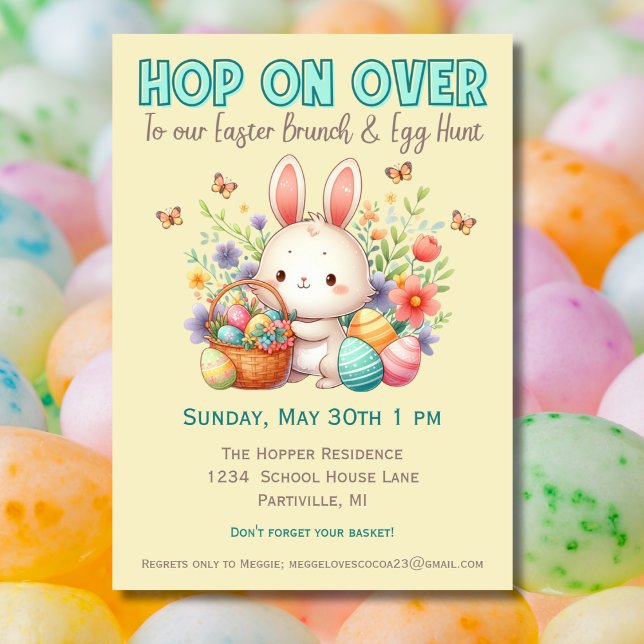 Skutt över Påsk Brunch och Egg Hunt Inbjudningar (Skapare uppladdad)