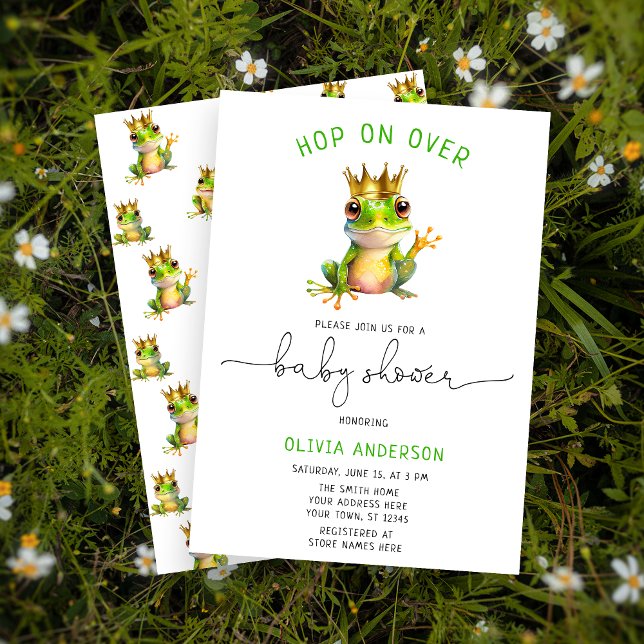 Skutt på över cute Frog Prince Shower Inbjudningar (Skapare uppladdad)