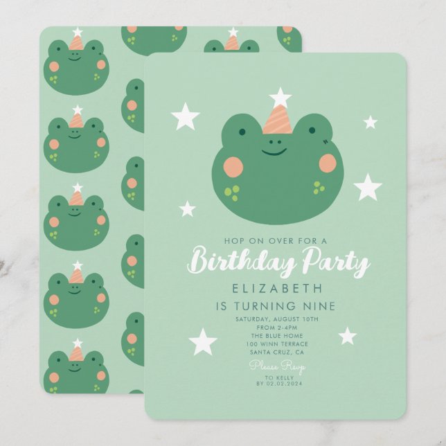 Skutt på Över Grog Birthday Inbjudningar (Fram/baksida)