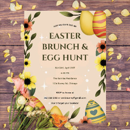 Skutt på över Påsk Brunch Egg Hunt Bunny Cute Inbjudningar