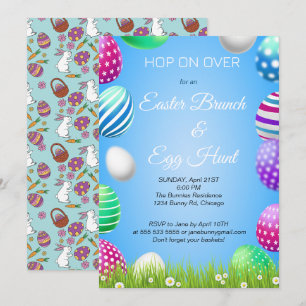 Skutt på över Påsk Brunch Egg Hunt Bunny Cute Inbjudningar