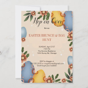 Skutt på Över Påsk Brunch Egg Hunt Bunny Vild Inbjudningar