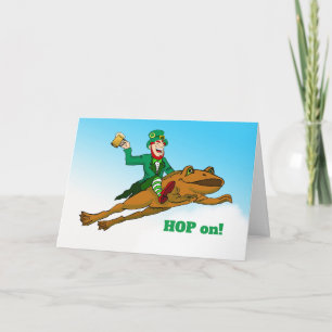 Skutt på St. Patrick's Day Leprechaun Frog and Bee Kort