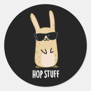 Skutt Saker Funny Bunny Rabbit Pun Mörk BG Runt Klistermärke