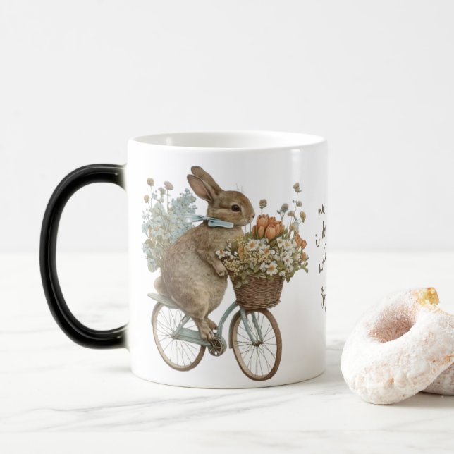 Skutt till Happiness Bunny Coffee Mugg (Med munk)