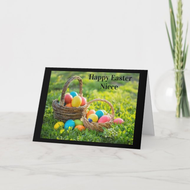 "SKUTT TILL IT NIECE" OCH HA ROLIGT PÅ PÅSK-KORT KORT (Framsida)