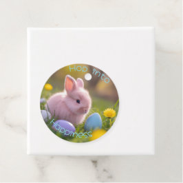 Skutt till lycka - Fluffy Rosa Bunny Påsk Gåvor Etiketter