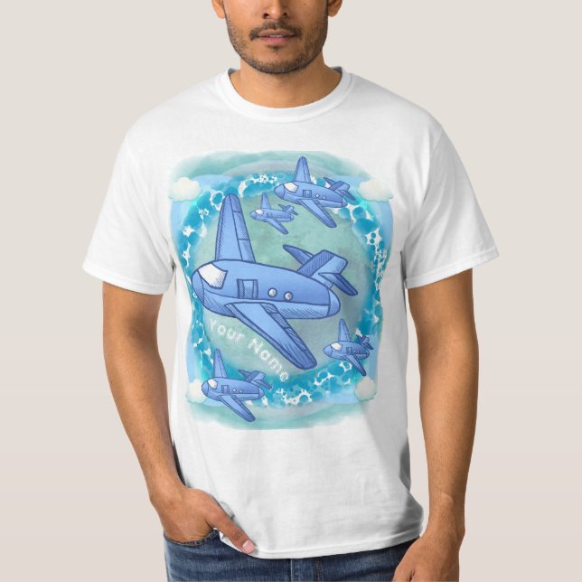 Skvadron Flygplan  t-shirt (Framsida)