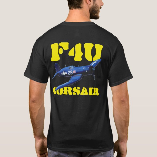 SKVADRON FÖR FÅR FÖR F4U-CORSAIRSVART TEE SHIRT (Baksida)