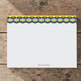 Sky Blue And Sunshine Yellow Floral Post-it Block