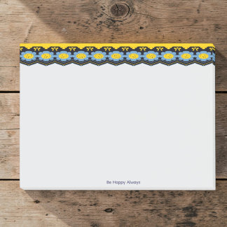 Sky Blue And Sunshine Yellow Floral Post-it Block