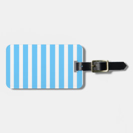 Sky Blue and White Cabana Stripes  Bagagebricka